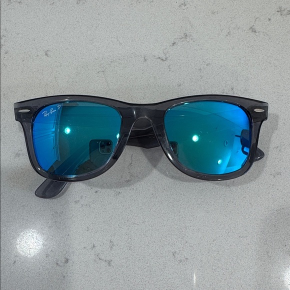 Ray-Ban Sunglasses with Black Frames and Blue Lenses - Picture 1 of 2